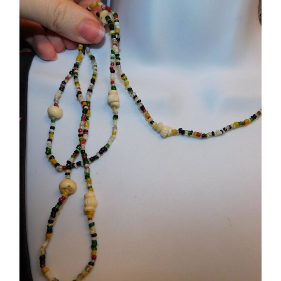 Casual Glass Beaded Necklace With Shell Accents - Picture 3 of 5